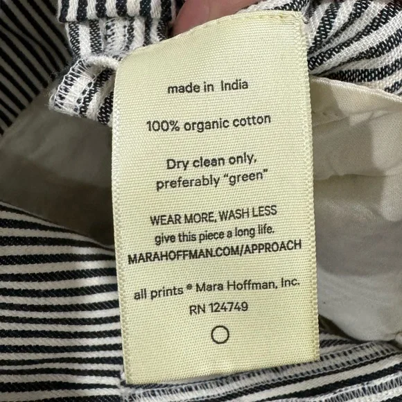 Mara Hoffman Womens Black/White Striped Cotton Jumpsuit Front Zipper Siz… - Picture 5 of 8